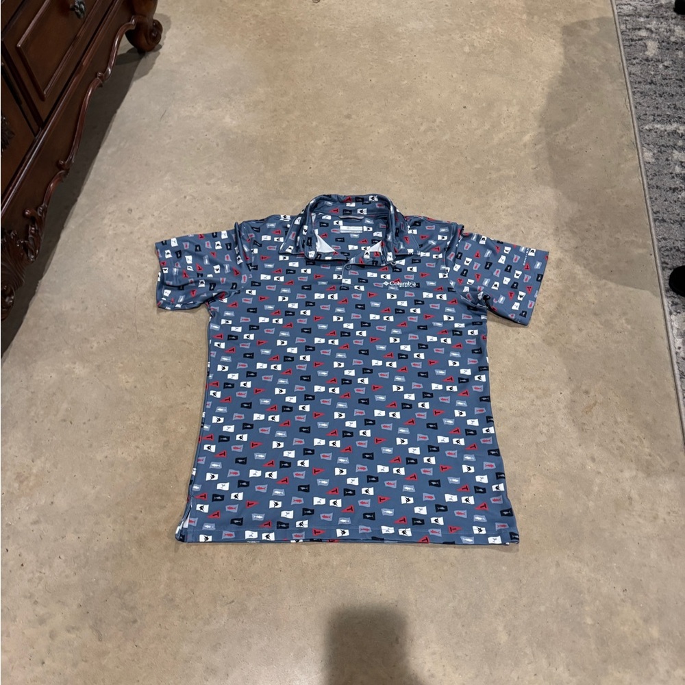 Modern Geometric Blue Men's Shirt NWOT
